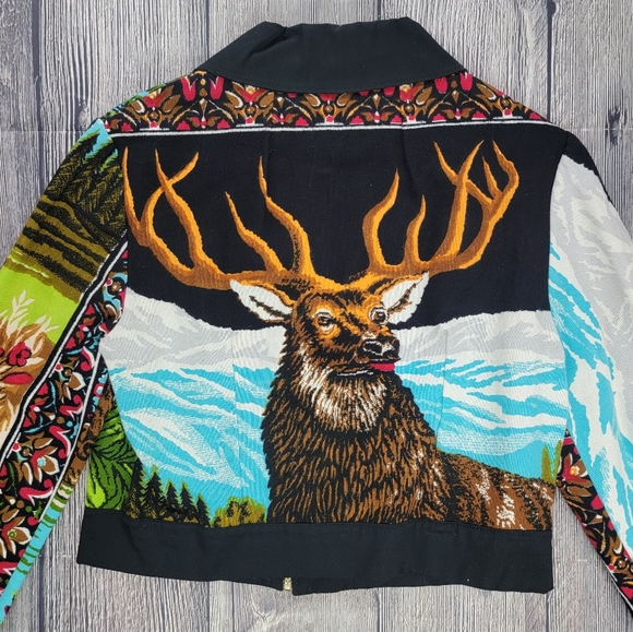 Rusty Cuts Zip Up Floral Deer Lightweight Jacket - Picture 8 of 13